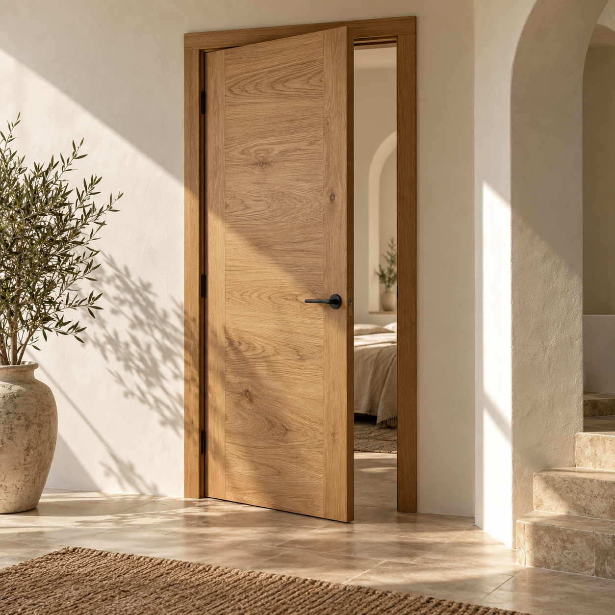 Puerta de madera ilustrativa